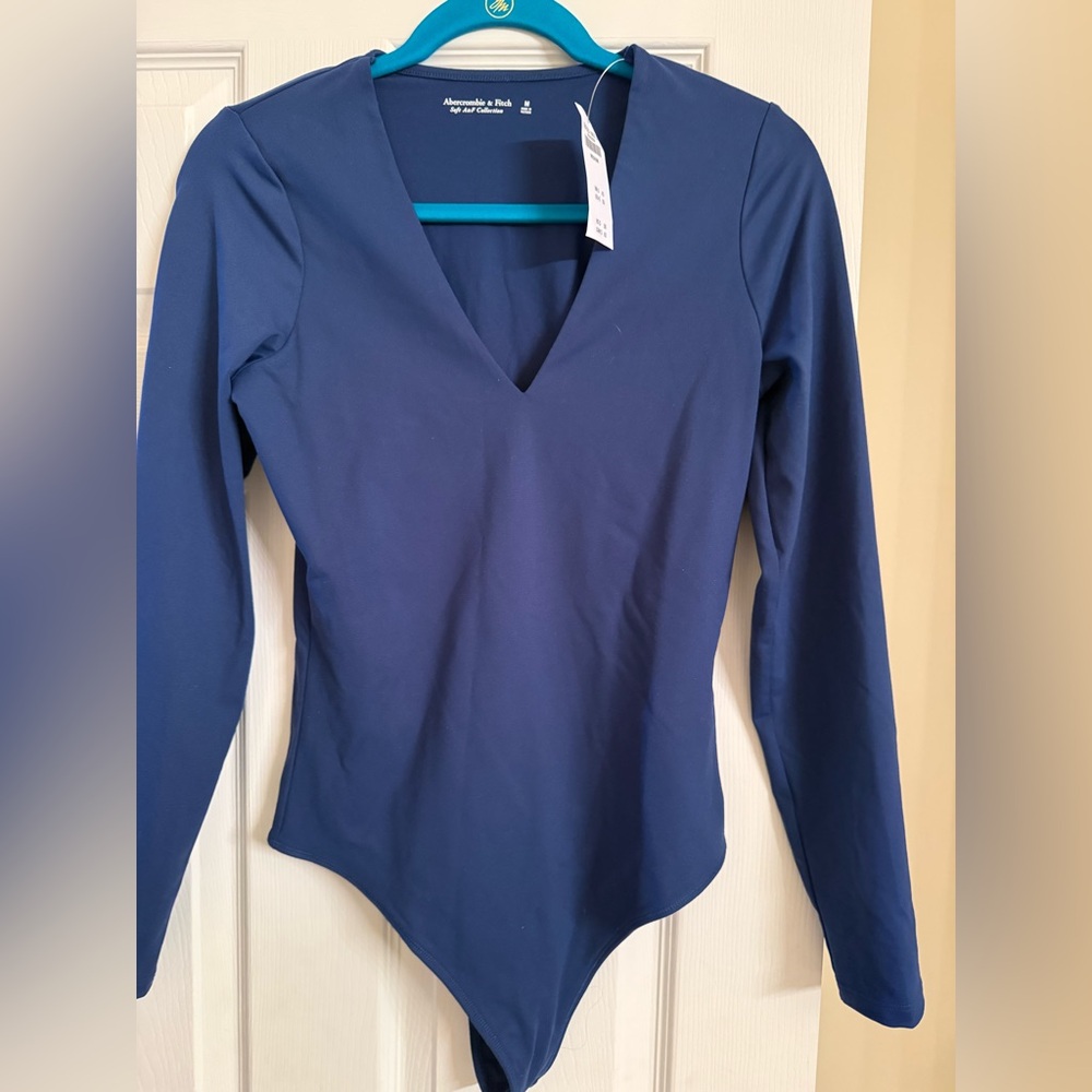 Abercrombie & Fitch Navy V-Neck Bodysuit